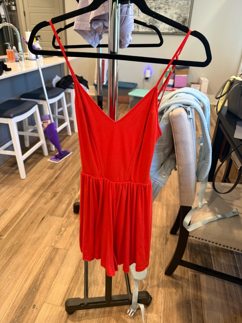 Gianni Bini Orange Spaghetti Strap Mini Dress